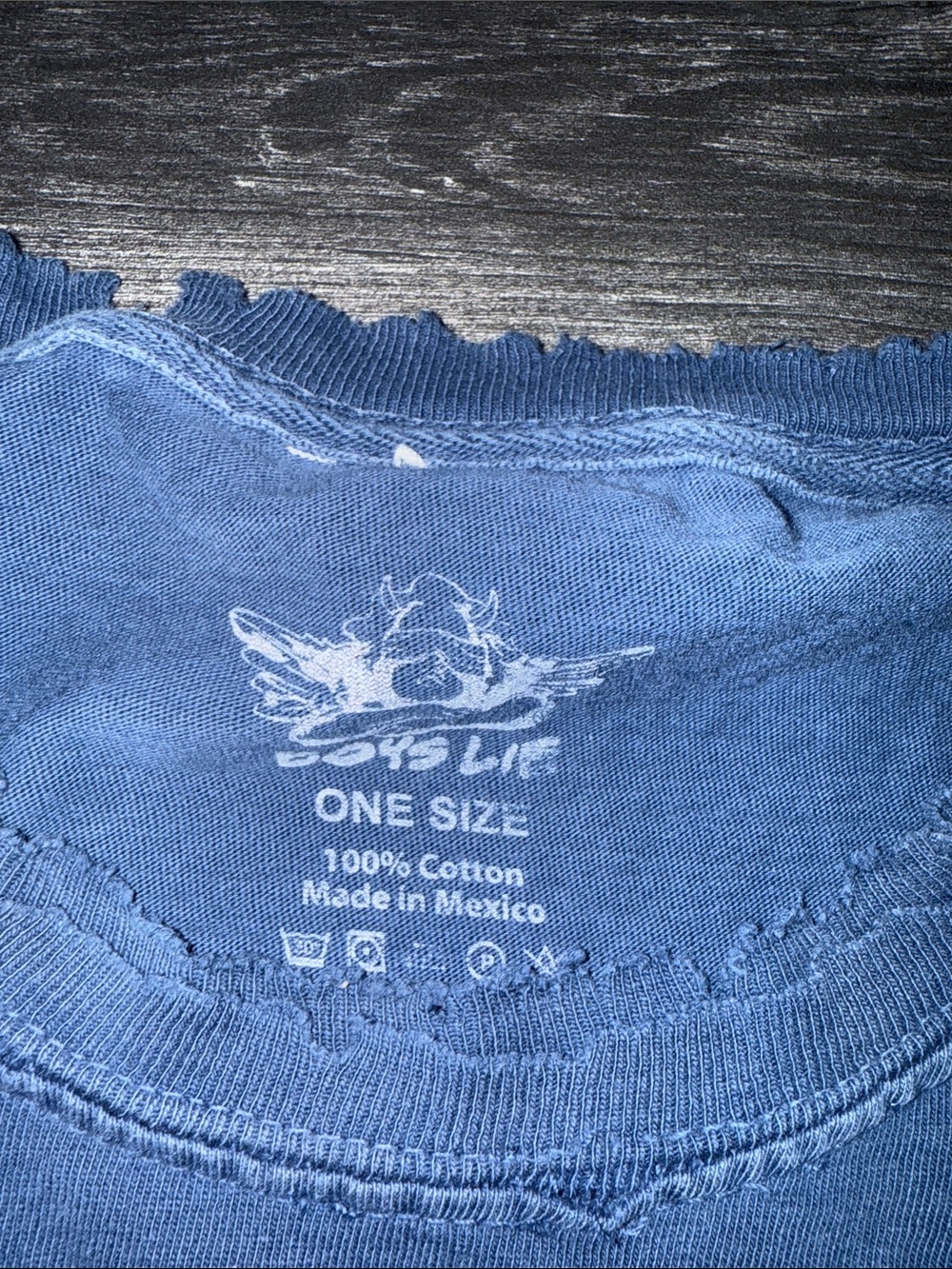 Boys Lie Navy Blue Graphic Tee with Light Blue Cherub Design one size - Picture 6 of 6